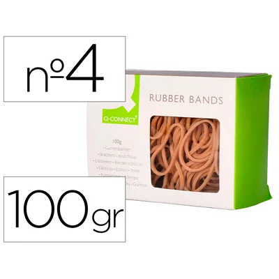 Q-CONNECT Gomillas Elasticas Q-Connect 100 GR Numero 4 40 X 2 MM