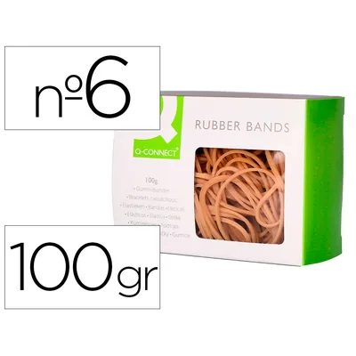 Q-CONNECT Gomillas Elasticas Q-Connect 100 GR Numero 6 60 X 2 MM