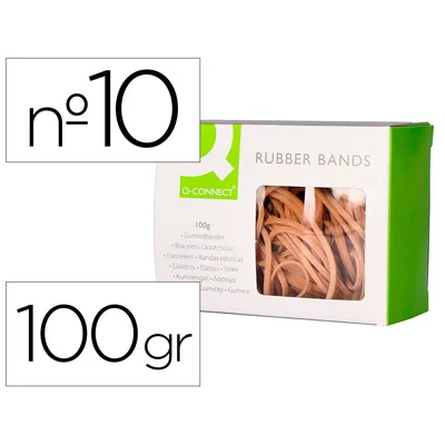 Q-CONNECT Gomillas Elasticas Q-Connect 100 GR Numero 10 100 X 2 MM