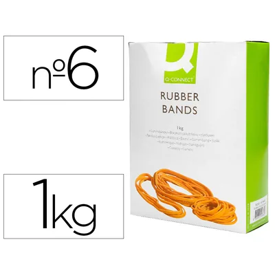 Q-CONNECT Gomillas Elasticas Q-Connect 1000 GR Numero 6 60 X 2 MM