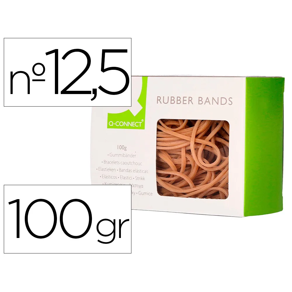 Bandas Elasticas Q-Connect 100 GR 125 X 9 MM Numero 12,5