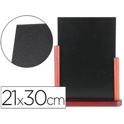 LIDERPAPEL Pizarra Negra Liderpapel Doble Cara de Madera con Superficie para Rotuladores Tipo Tiza 21X30CM