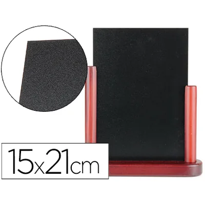 LIDERPAPEL Pizarra Negra Liderpapel Doble Cara de Madera con Superficie para Rotuladores Tipo Tiza 15X21CM