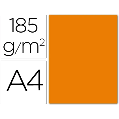 Cartulina Guarro DIN A4 Naranja 185 GR Paquete 50 Hojas