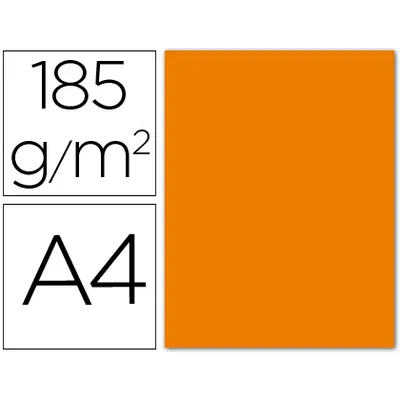 GUARRO Cartulina Guarro DIN A4 Naranja 185 GR Paquete 50 Hojas