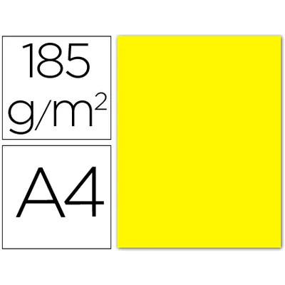 GUARRO Cartulina Guarro DIN A4 Amarillo Canario 185 GR Paquete 50 Hojas