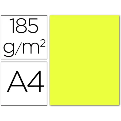 GUARRO Cartulina Guarro DIN A4 Amarillo Limon 185 GR Paquete 50 Hojas