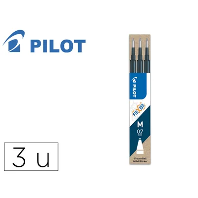 PILOT Recambio Boligrafo Pilot Frixion Ball Negro Caja de 3 Unidades