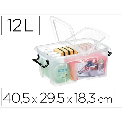 CONTE Contenedor Plastico Cep 12 Litros 405X295X183 MM Transparente con Tapa y Cierre Hermetico
