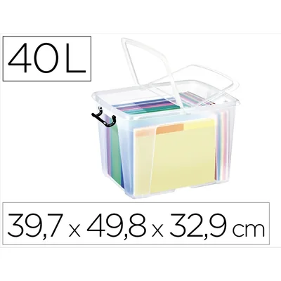CONTE Contenedor Plastico Cep 40 Litros 397X498X329 MM Transparente con Tapa y Cierre Hermetico