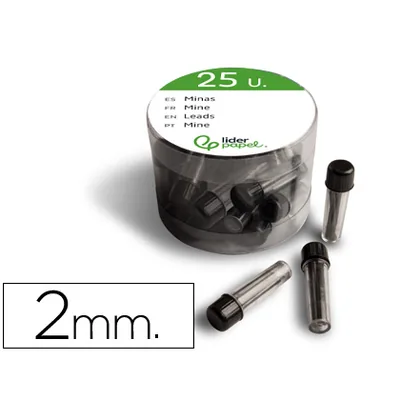 LIDERPAPEL Minas Liderpapel Grafito 2 MM para Compas Tubo de 3 Minas