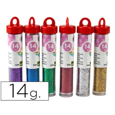 FANTA Purpurina Liderpapel Fantasia Colores Metalicos Surtidos Bote de 14 GR