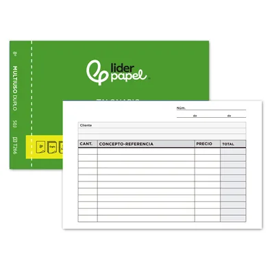 LIDERPAPEL Talonario Liderpapel Multiusos Octavo Duplicado Apaisado
