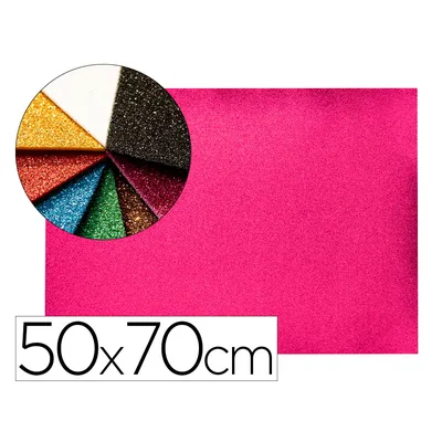 LIDERPAPEL Goma Eva con Purpurina Biodegradable Liderpapel 50X70CM 60G/M2 Espesor 2 MM Rosa