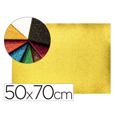 LIDERPAPEL Goma Eva con Purpurina Biodegradable Liderpapel 50X70CM 60G/M2 Espesor 2 MM Oro