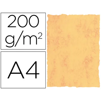 MICHEL Papel Pergamino DIN A4 200 GR Color Marmol Amarillo Paquete de 25 Hojas