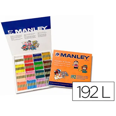 MANLEY Lapices Cera Manley School Pack de 192 Unidades Colores Surtidos 16 X Color