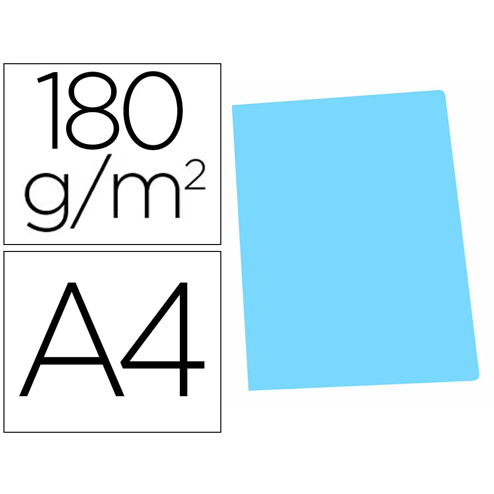Subcarpeta Cartulina Gio DIN A4 Celeste Pastel 180 G/M2