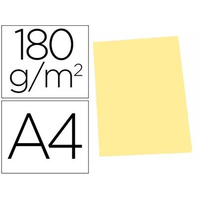GIO Subcarpeta Cartulina Gio DIN A4 Amarillo Pastel 180 G/M2