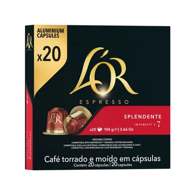L'OR Cafe L'Or Espresso Splendente Fuerza 7 Caja de 20 Unidades Compatible con Nespresso