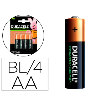 DURACELL Pila Duracell Recargable Staycharged Aa 2500 Mah Blister de 4 Unidades