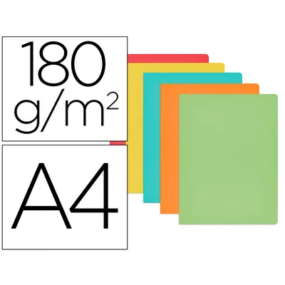GIO Subcarpeta Cartulina Gio DIN A4 Colores Pasteles Surtidos 180 G/M2 Paquete de 50 Unidades