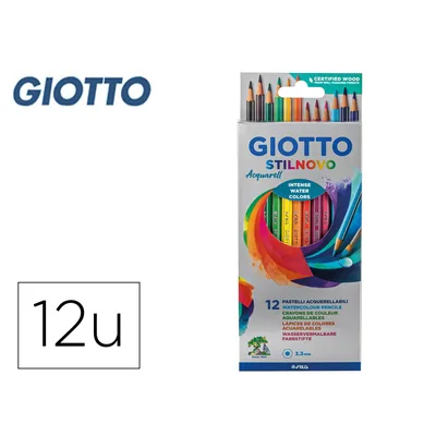 GIOTTO Lapices de Colores Giotto Stilnovo Acuarelables Caja de 12 Colores Surtidos
