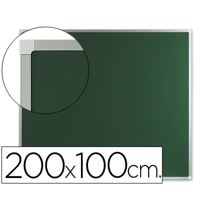Pizarra Verde Q-Connect Mural Marco de Aluminio 200X100 CM Sin Repisa