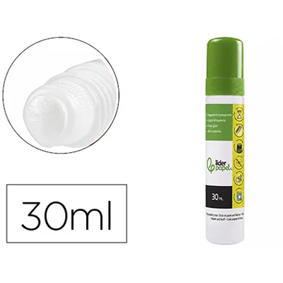 LIDERPAPEL Pegamento Liderpapel Transparente para Papel 30 ML
