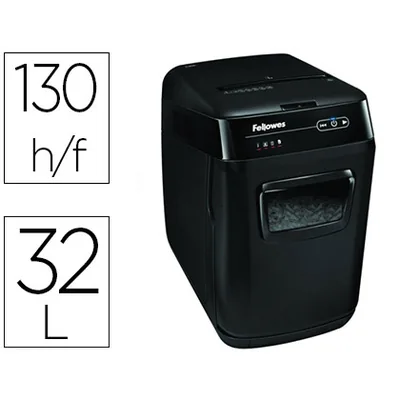 FELLOWES Destructora de Documentos Fellowes Automax 150C Capacidad de Corte 150 Hojas Clips Grapas Tarjetas y CD 32L