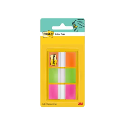 POST-IT Banderitas Separadoras Post-It Index 680 Naranja Lima y Rosa Dispensador Funda 3X20