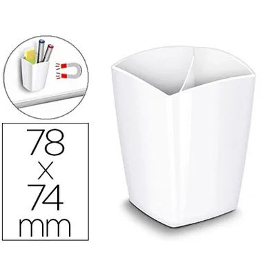 CEP Cubilete Portalapices Cep Blanco Opaco Plastico Magnetico 78X74X95 MM