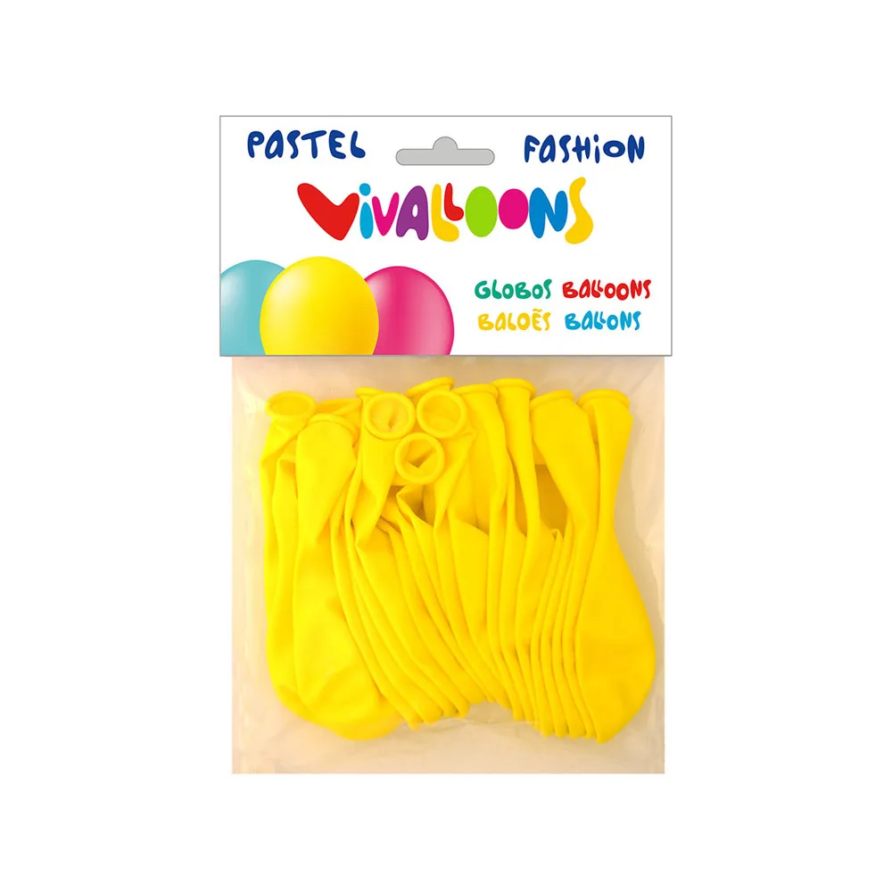 Globo 100% Latex Biodegradable Pastel Amarillo Bolsa de 20 Unidades