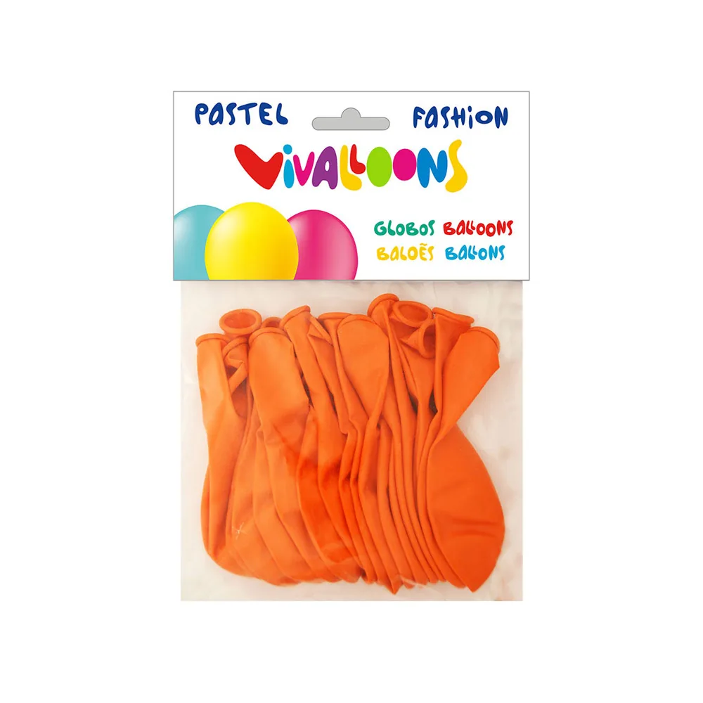 Globo 100% Latex Biodegradable Pastel Naranja Bolsa de 20 Unidades