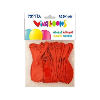 BLANCA Globo 100% Latex Biodegradable Pastel Rojo Bolsa de 20 Unidades