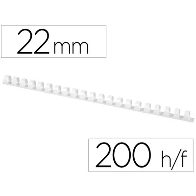 Q-CONNECT Canutillo Q-Connect Redondo 22 MM Plastico Blanco Capacidad 200 Hojas Caja de 50 Unidades