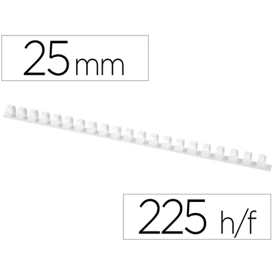Q-CONNECT Canutillo Q-Connect Redondo 25 MM Plastico Blanco Capacidad 225 Hojas Caja de 50 Unidades
