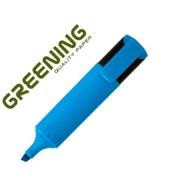 GREENING Rotulador Greening Fluorescente Punta Biselada Azul