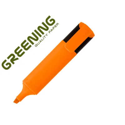 GREENING Rotulador Greening Fluorescente Punta Biselada Naranja