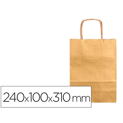 Q-CONNECT Bolsa Kraft Q-Connect Oro Asa Retorcida 240X100X310 MM