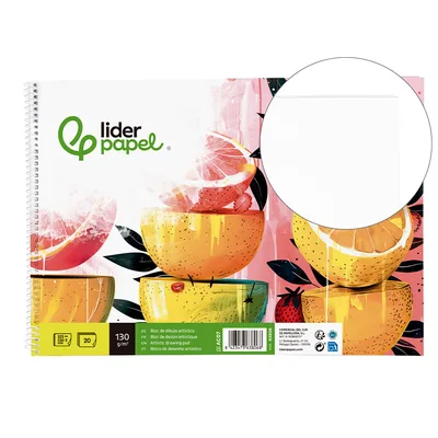 ARTIST Bloc Dibujo Liderpapel Artistico Espiral 230X325MM 20 Hojas 130G/M2 Sin Recuadro Sin Microperforado