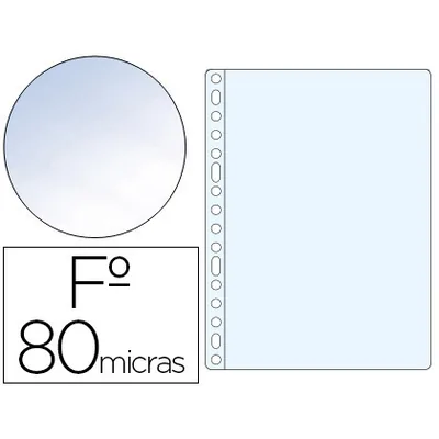 ESSELTE Funda Multitaladro Esselte Folio Polipropileno 80 Mc Cristal Caja de 100 Unidades