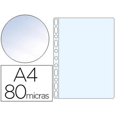 ESSELTE Funda Multitaladro Esselte DIN A4 Polipropileno 80 Mc 11 Taladros Cristal Caja de 100 Unidades