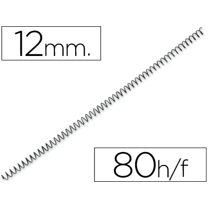 Espiral Metalico Q-Connect 64 5:1 12 MM 1MM Caja de 200 Unidades