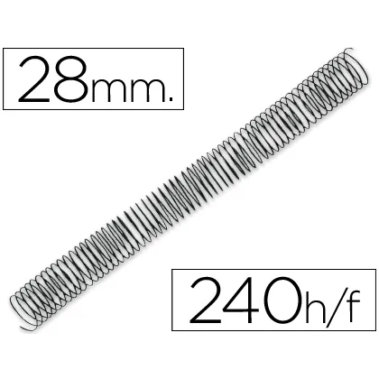 Espiral Metalico Q-Connect 64 5:1 28MM 1,2MM Caja de 50 Unidades