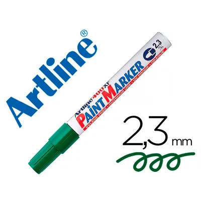 ARTLINE Rotulador Artline Marcador Permanente EK-400 Xf Verde -punta Redonda 2.3 MM -metal Caucho y Plastico