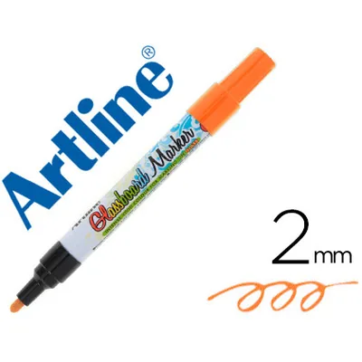 ARTLINE Rotulador Artline Glass Marker Especial Cristal Borrable en Seco O Humedo Color Naranja Fluor