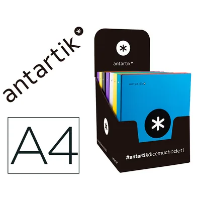 ANTARTIK Carpeta 4 Anillas 40 MM Mixtas Antartik A4 Forrada Colores Surtidos