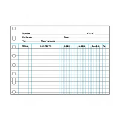 MULTIFIN Recambio Multifin 3003 Cuarto Apaisado Cuentas Corrientes 50 Hojas 215X155 MM