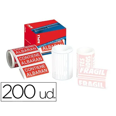 APLI Etiquetas Apli Contiene Albaran 50X100 MM Rollo con 200 Unidades